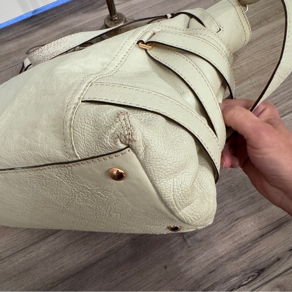 Michael Kors Gansevoort Ivory Cream Crossbody Shoulder Bag Tote with Rose Gold - Picture 10 of 17